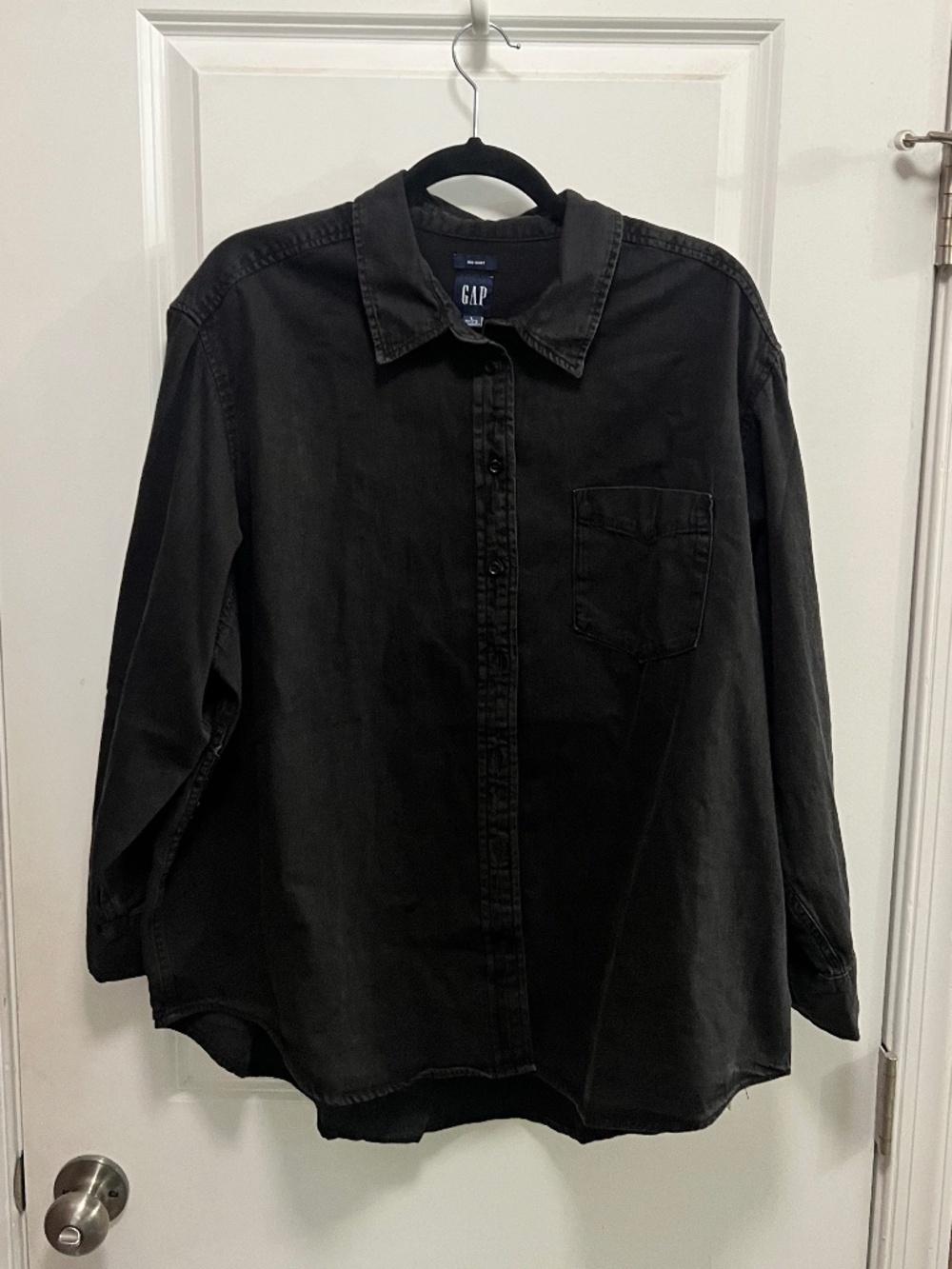 Gap 'Big Shirt' in Washed Black - Petite L NWOT - Picture 5 of 6